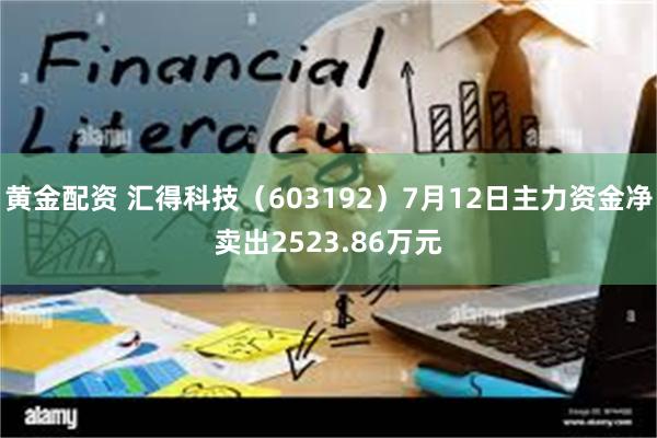 黄金配资 汇得科技（603192）7月12日主力资金净卖出2523.86万元