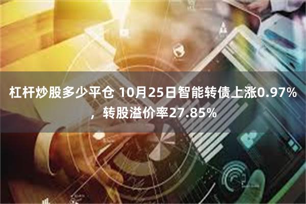 杠杆炒股多少平仓 10月25日智能转债上涨0.97%，转股溢价率27.85%